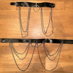 MARIEMUR Kitten Choker and Leather Belt